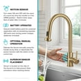 thumbnail image 4 of KRAUS Bolden Touchless Sensor 2-Function Single Handle Pull Down Kitchen Faucet in Spot-Free Brushed Brass, 4 of 7