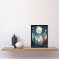thumbnail image 2 of Full Moon Winter Forest Landscape Snowfall over Trees at Night Artwork Framed Wall Art Print A4, 2 of 4