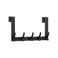 thumbnail image 2 of Over The Door Hooks 5 Hook Heavy Duty Steel Hanger for Coats Towels Hats Backpacks, Rust Resistant Scratch Free Space Saving Door Organizer, No Drill Installation, Black, 2 of 6