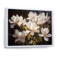 thumbnail image 2 of Designart "Magnolia Bloom in White and Yellow" Floral Floater Framed Canvas Print, 2 of 7