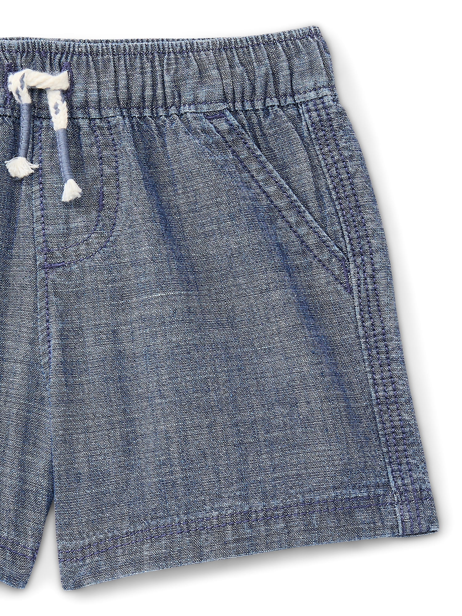 Wonder Nation Baby Boys Cotton Chambray Drawstring Shorts, Sizes 0M-24M