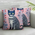 thumbnail image 3 of HENGT Funny Cartoon Cute Cat Throw Pillow Cover,Lovely Cartoon Animal Kitten Cushion Cover for Sofa Bed Home Decor ,Housewarming Gifts,Cat Lovers Cat Mom Gifts, 3 of 5