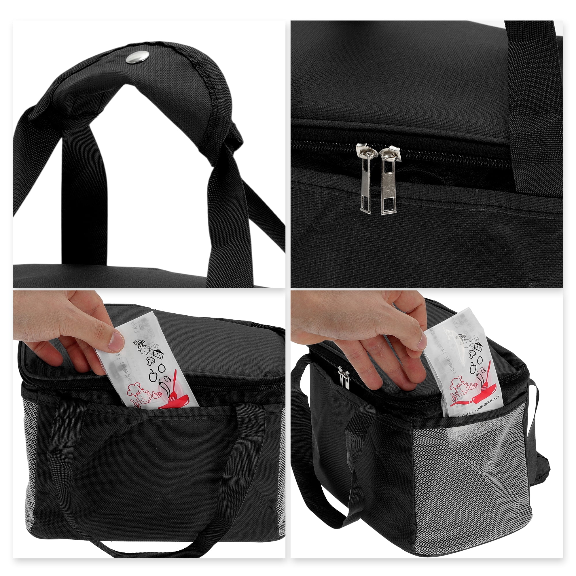 Unique Bargains Insulated Leak-proof Waterproof Lunch Bag Black 228 oz