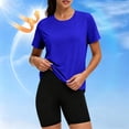 thumbnail image 3 of TGSLY Women's UPF 50+ Sun Protection Tops Crew Neck Short Sleeve Solid Color Athletic T-Shirt Quick-Dry Fit Back Pleated Detail Curved Hem Tunic Blouses XXL, 3 of 10