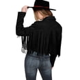 thumbnail image 1 of Campera PRETTYGARDEN Negra de Gamuza Sintética con Flecos XL, 1 of 9