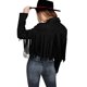 thumbnail image 1 of Abrigo PRETTYGARDEN 2025 para Mujer, Flecos, Ante Sintético Negro, Talla L, 1 of 9