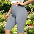 thumbnail image 3 of Stamzod Women's Capri Pants Mid-Calf Length High Waisted Yoga Capri Leggings Casual Stretch Pull On Capris Plus Size Clothes Gray XXXXXL, 3 of 10