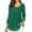 *Green, variant on ClodeEU Women's 3/4 Length Sleeve Blouses，Round Neck Pleated，Sparkle Effect Double Layer Tunic Tops Wine,Womens Plus L