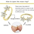 thumbnail image 4 of ORAZIO 9Pcs 20G Nose Rings Hoops for Women Surgical Steel Paved CZ Cartilage Earring Hoop Butterfly Flower Nose Piercing Jewelry Silver Gold Black Rose Gold Nose Ring Hoop, 4 of 7