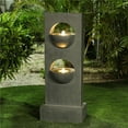 thumbnail image 1 of Luxen Home Cement Pedestal Two Tier Bowl Outdoor Fountain, 1 of 4