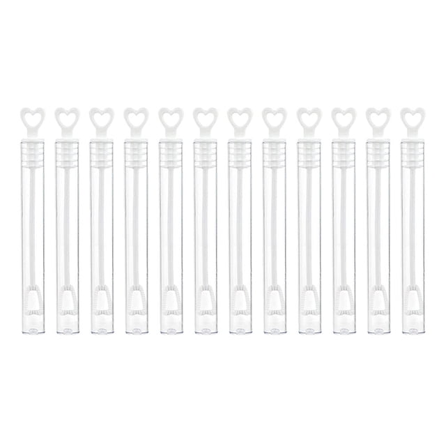 KAKOWELY 12 varitas de burbujas con forma de corazón, rellenables y vacías, para fiestas y bodas.