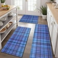 thumbnail image 2 of Blue Checkerboard Checkered Pattern Kitchen Rugs Sets Of 3,Kitchen Runner Rugs Non Skid Washable,Decorative Kitchen Floor Mats for Kitchen,Sink,Laundry,17"x30"+ 17"x47" + 17"x59", 2 of 6