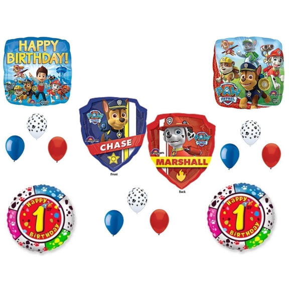 1st Birthday Paw Patrol Balloons Decoration Supplies Party First Marshall Chase