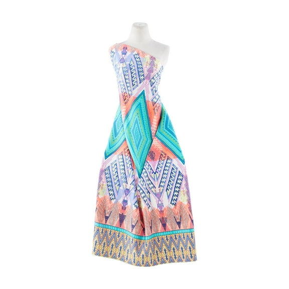 Zelouf Scuba Knit Print , Sewing, DIY, Crafts Fabric by the Yard, 687 Peri/melon, 3 Yard