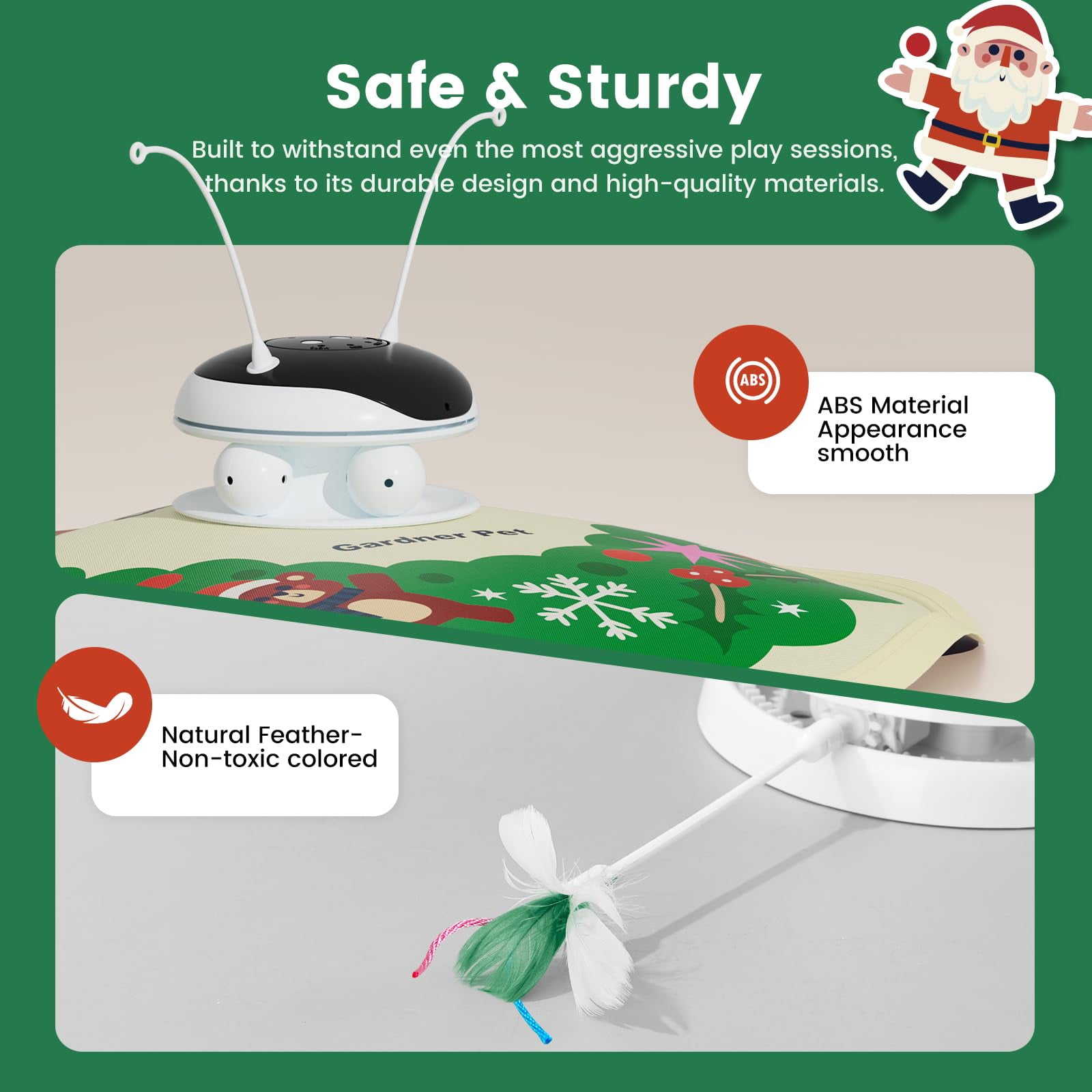 Interactive 5in1 Cat Toys Chargeable Moving Pointer Track Ball And Seek Real Bird Sing Touch/sound Activated Kitten Exercise For Indoor Bored Cats  600mah