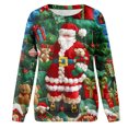 thumbnail image 6 of Fartey Plus Size Womens Ugly Christmas Sweatshirt Funny Cute Xmas Tree Santa Print Shirts Dressy Casual Long Sleeve Crew Neck Pullover Tops Loose Comfy Holiday Blouses, 6 of 7