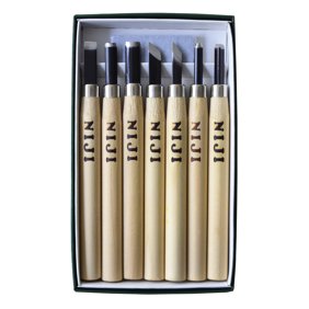 Niji Yasutomo Wood and Linoleum Cutting Set, Set of 7
