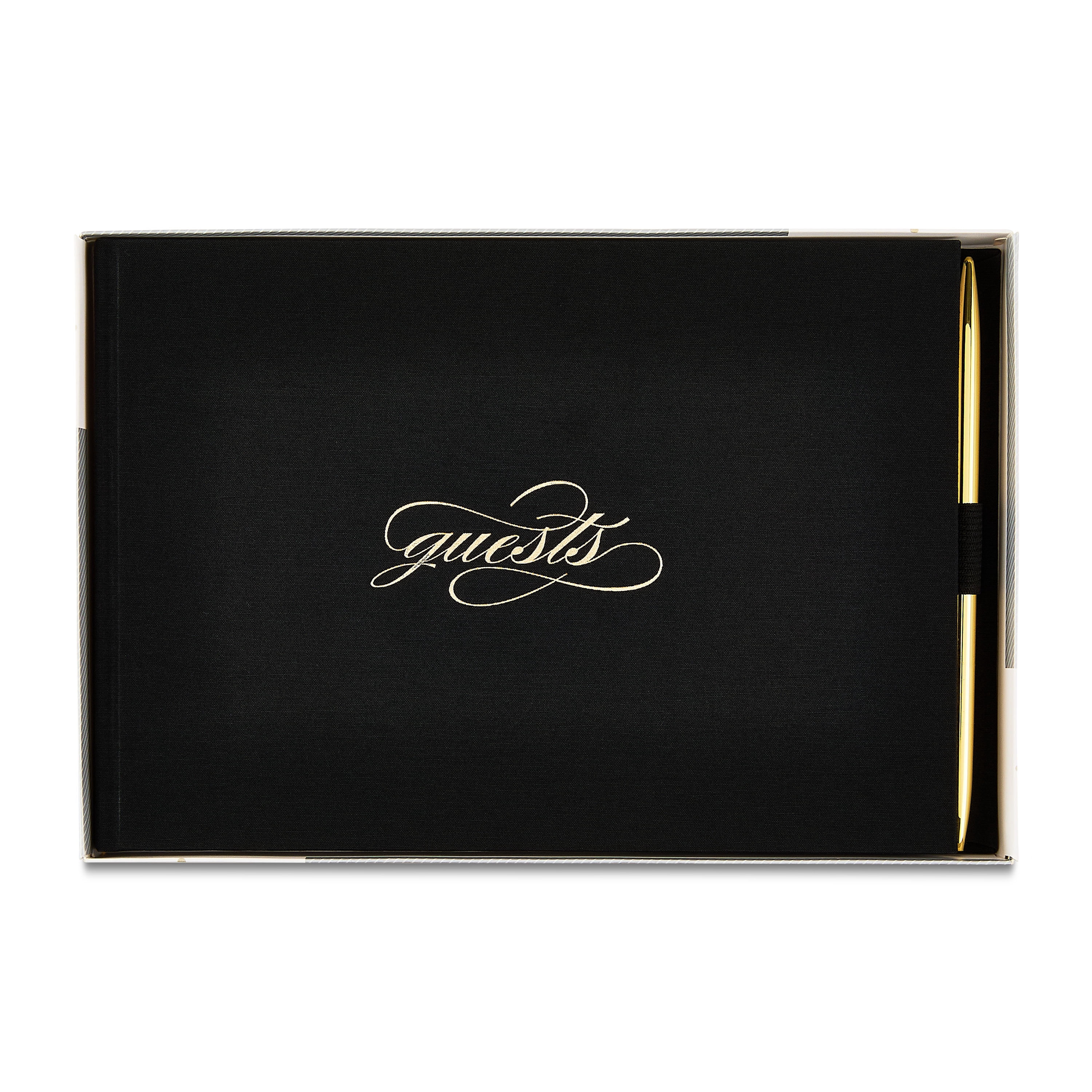 Wedding Guest Book and Pen, Black, 9.75" x 6.25", by Way To Celebrate