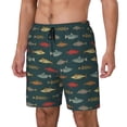 thumbnail image 1 of Balery River Freshwater Fish Bañador para hombre, shorts de playa de secado rápido con entrepierna y forro de compresión-Large, 1 of 6