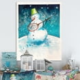 thumbnail image 1 of Designart Christmas Snowman Playing Guitar Traditional Canvas Wall Art, 1 of 4