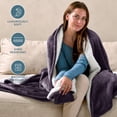 thumbnail image 4 of Bare Home Plush Sherpa Bed Blanket - Fluffy & Soft - Reversible - Lightweight - King, Eggplant, 4 of 10