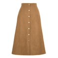 thumbnail image 4 of Women’s Corduroy High Waist A-Line Midi Skirt with Front Button Down Closure and Classic Fit for Daily Wear Ginger XL, 4 of 4