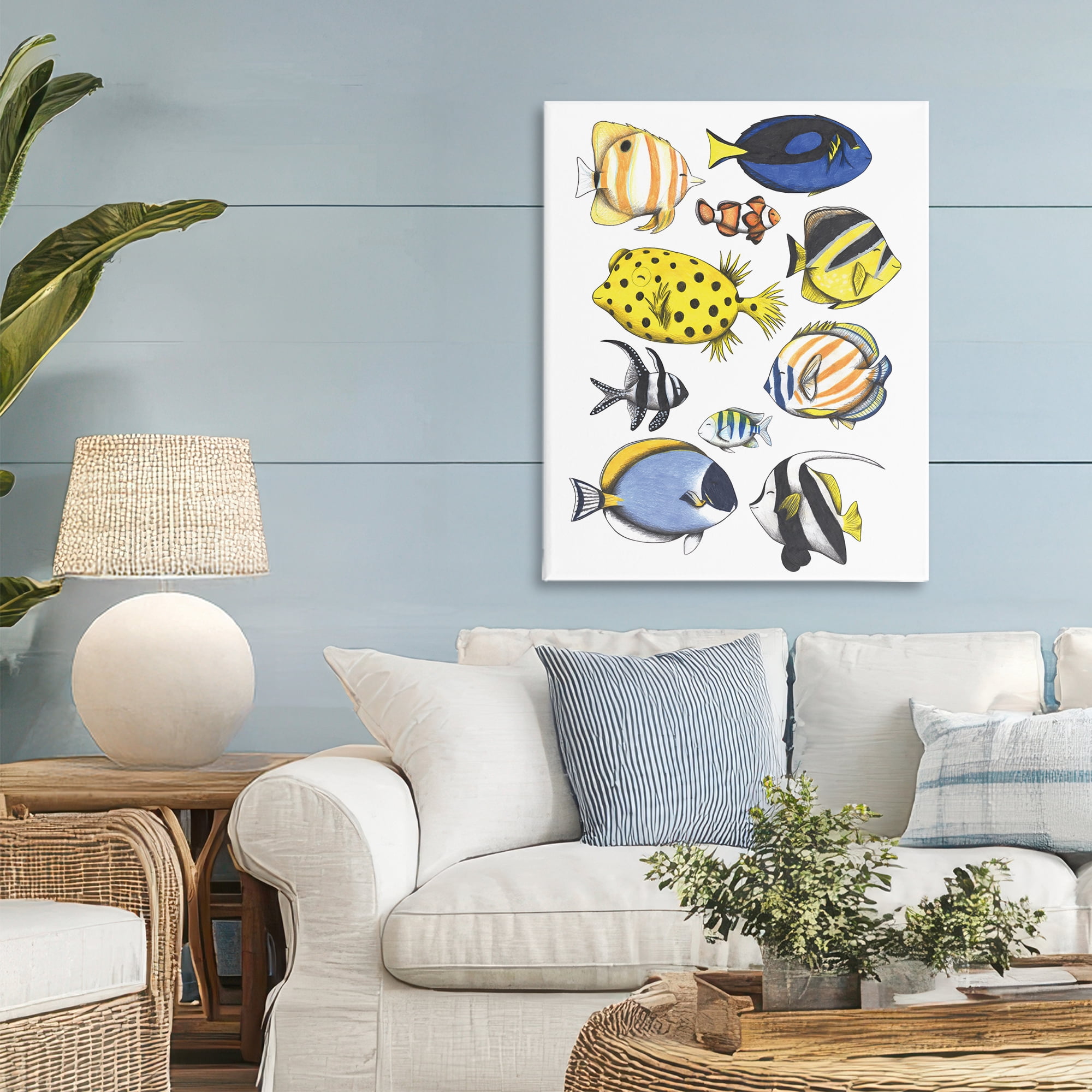 Stupell Industries Aquatic Fishes Collection Canvas Wall Art, design by Cecilia Battaini