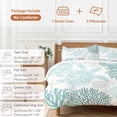 thumbnail image 6 of 3 Piece Teal Green Coastal Turtle Duvet Cover Set California King,Microfiber Comforter/Quilt Cover with Corner Ties and 2 Pillowcases,Ocean Coral Nautical All Season Soft Bedding with Zipper Closure, 6 of 8