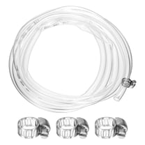 Clear Vinyl Tubing, 0.39" ID. 0.47" OD. 9.84 ft Length Tube, Drain Hose with Clamps, Transparent