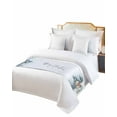 thumbnail image 2 of Xipuska Blue Christmas Bed Runners for Queen Size Bed, Decorative Bed Throws for Foot of Bed, Xmas Snowman Winter Forest Pine Tree Bunny Bed Runner Sofa Throw Bedding Scarf Slipcover for Bedroom, 2 of 6