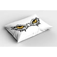 thumbnail image 2 of Ambesonne Eye Pillow Sham 2 Pack, Angry Gaze of Bird of Prey, 30"x20", Pale Grey Marigold Black, 2 of 3