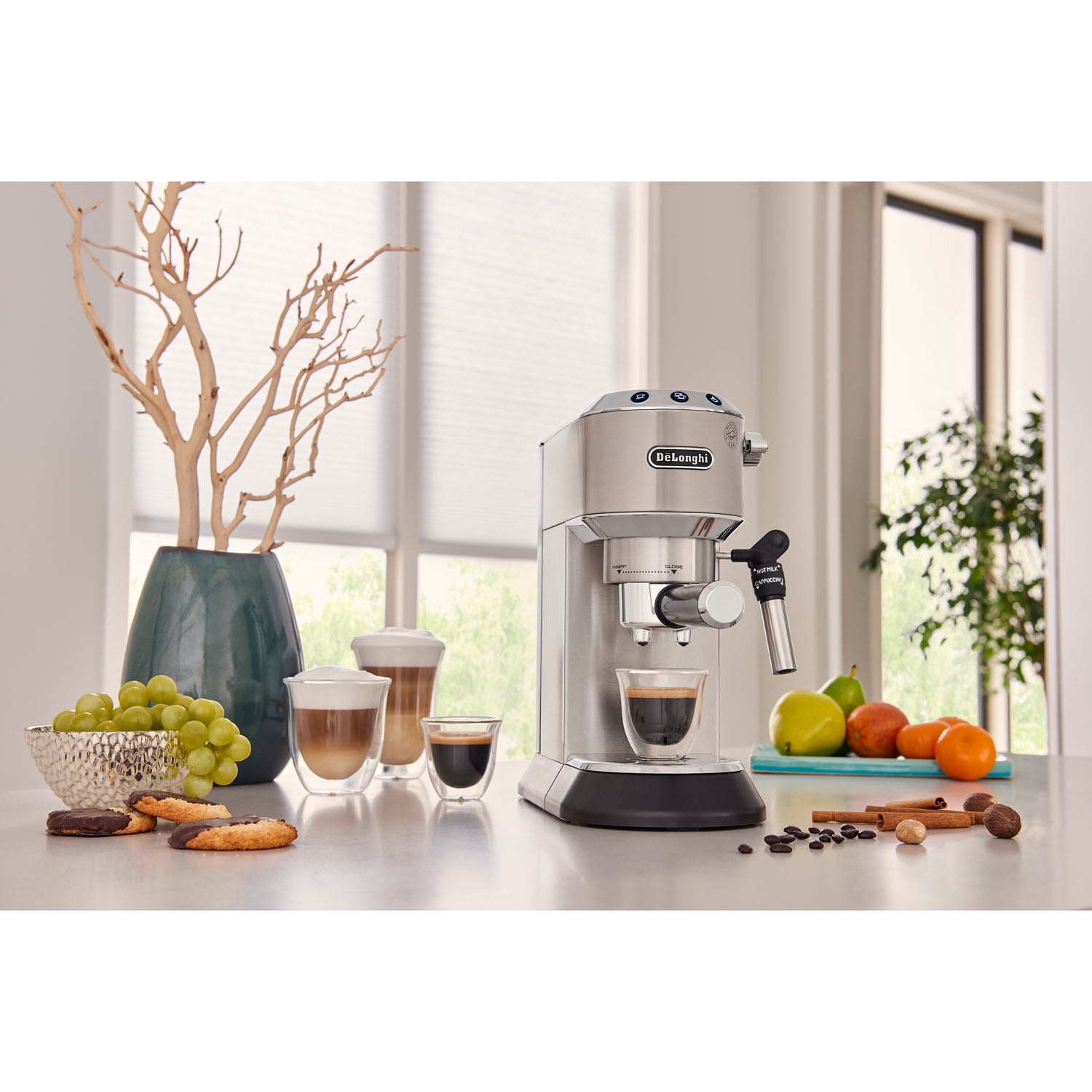 De'Longhi エスプレッソマシン ステンレススチール De'Longhi 15 Bar, Stainless Steel Espresso Machine - Walmart.com