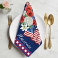 thumbnail image 2 of 250th Anniversary Cloth Napkins, Independence Day Floral Navy Blue Washable and Reusable Dinner Napkins Set of 6, Table Napkin for Kitchen Party Birthday Wedding Hotel Housewarming 20"x20", 2 of 9