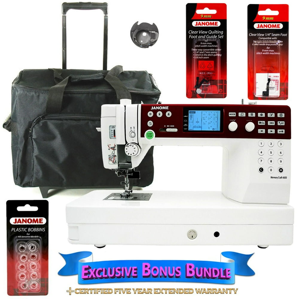 Janome MC6650 Sewing and Quilting Machine with Bonus Bundle Walmart
