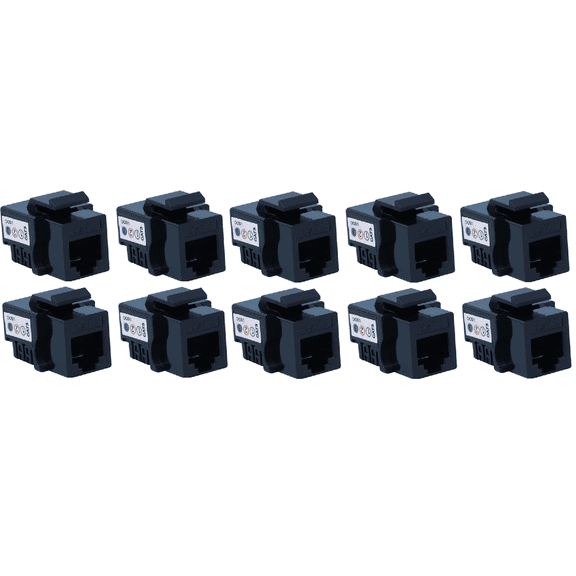 RiteAV RJ11-12 Phone Black Punchdown Type Keystone Jack (10 Pack)