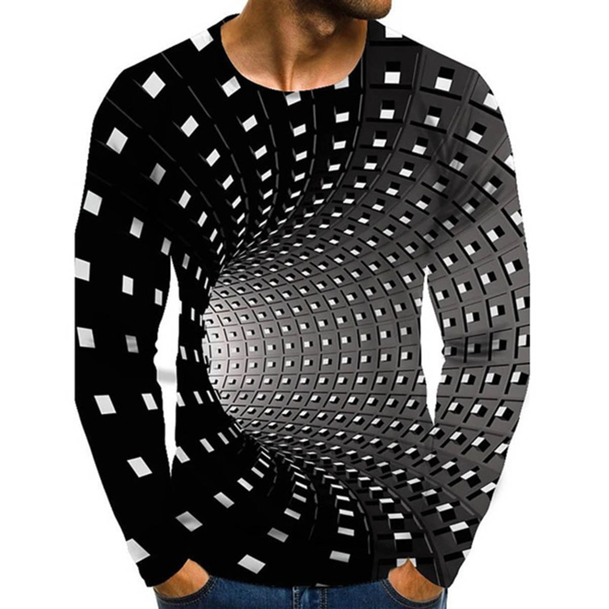 men's graphic optical illusion