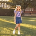 thumbnail image 7 of MKOSPLRT Toddler Girls' Easter Bunny Ruffle Hem Top Flutter Sleeve Crewneck Graphic Tees Soft Cotton Shirt for First Easter 12 Years, 7 of 7