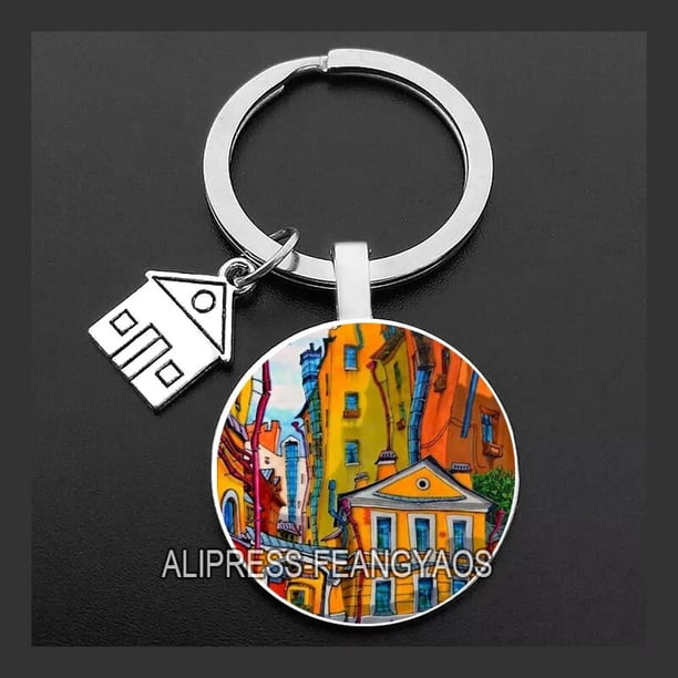 Llaveros de Casa Hermosa, llaveros coloridos de campo, llaveros de cabina, llavero de monedero encantador, regalo para casa nueva
