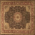 thumbnail image 1 of Ahgly Company Indoor Square Medallion Brown Traditional Area Rugs, 6' Square, 1 of 4
