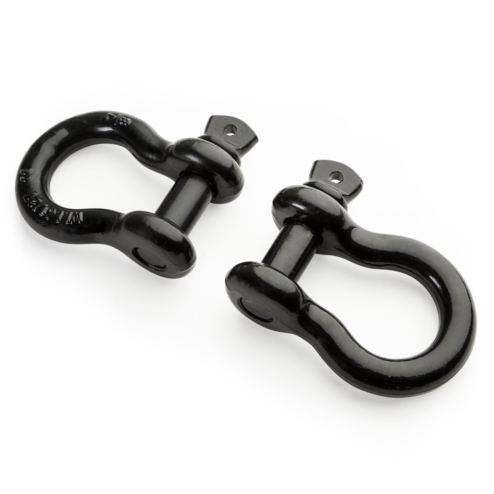 13,000 Pounds Working Capacity Driver Recovery 2 Pack 7/8 D-Ring/Bow Shackle - Extreme Heavy-Duty Grade 70 Black Powder Coated Steel for Off Road Towing 6.5 Ton Jeep Accessory or Truck