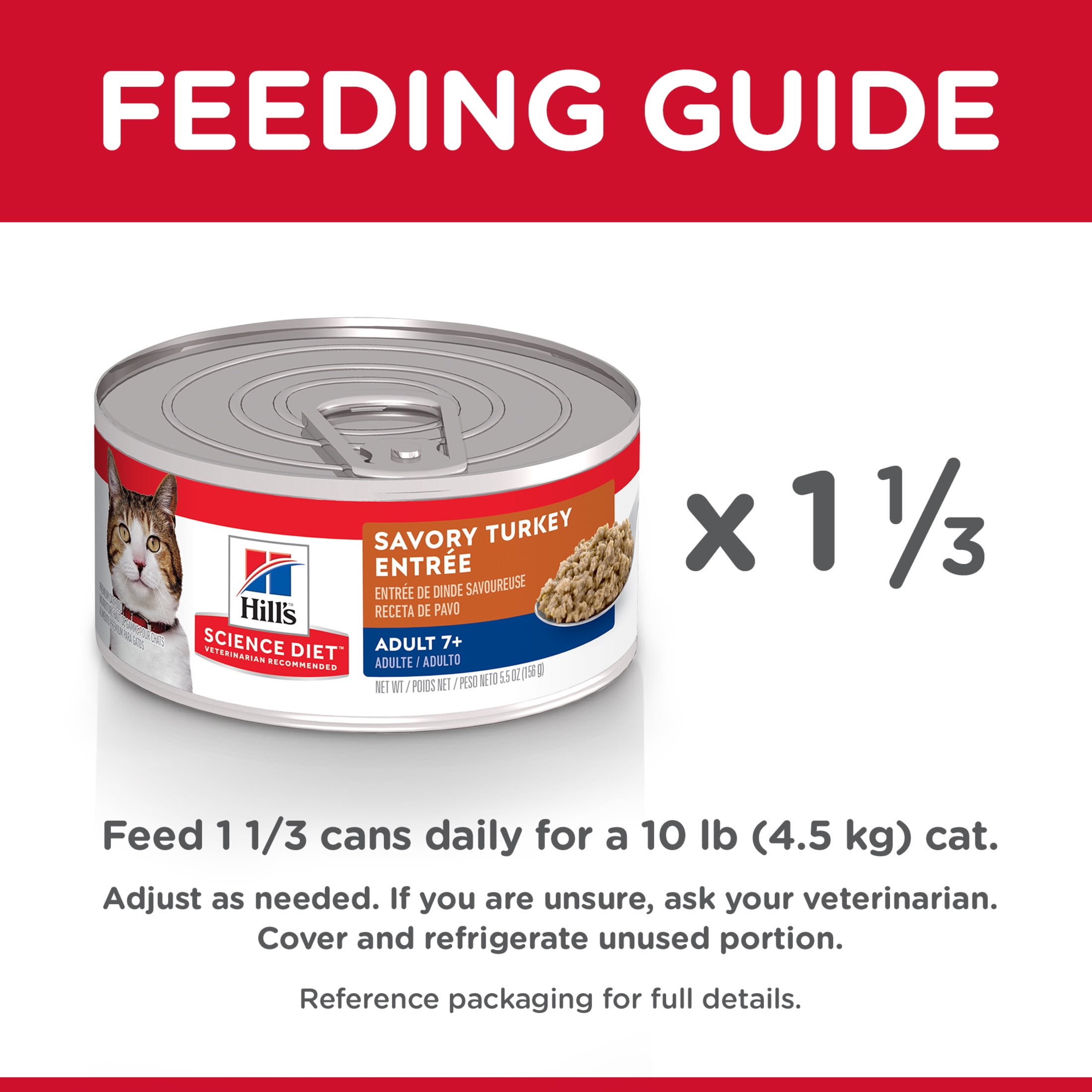 Hill's Science Diet Savory Turkey Wet Cat Food for 7+ Senior Cats, 5.5oz Can 24pk