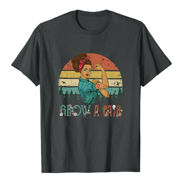 Hauts pour Femmes Décontractés Été Motif Imprimé Drôle Manches Courtes T-Shirt Hauts Amples Confortables Col Rond Tuniques Unisexes Blouses
