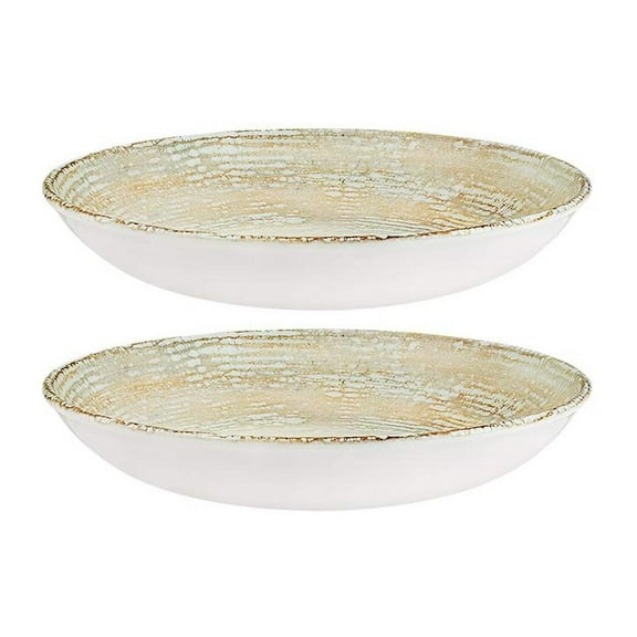 Patera dia.10" h:2" 44 oz. Round Decorated Vitrified Bowl (Set of 2)