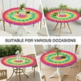 thumbnail image 7 of Colorful Rainbow Tie Dye Spiral Pattern Round Fitted Tablecloth with Elastic Edge,Dining Table Cover Waterproof,Outdoor Round Tablecloth for Camping,Dining,Indoor and Outdoor, 7 of 7