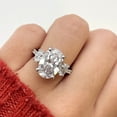 thumbnail image 6 of BERRICLE Sterling Silver 3-Stone Wedding Engagement Rings 5.5 Carat Oval Cut Cubic Zirconia CZ Statement Cocktail Anniversary Ring for Women, Rhodium Plated Size 10, 6 of 12