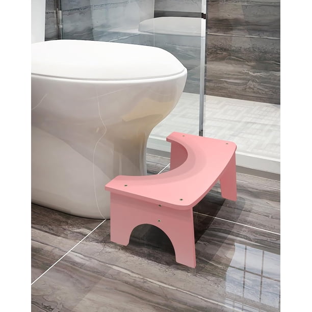 Taburete de Baño para Adultos en Cuclillas, 7" de Altura, para Niños y Ancianos, Portátil (Natural)