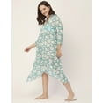 thumbnail image 3 of Moomaya Printed Long Sheer Dress For Women, Full Sleeve Poly Georgette Vacation Dresses, 3 of 8