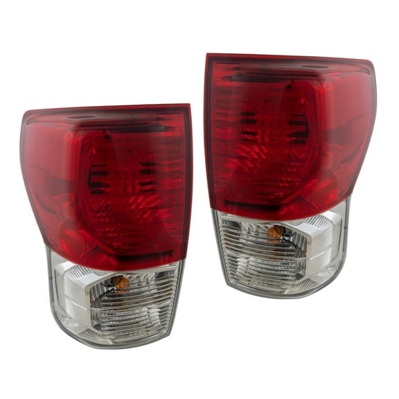 KarParts360 For Toyota Tundra 2010 2011 2012 2013 Tail Light Assembly Driver And Passenger Side | Pair | Clear & Red Lens | Replacement For TO2800183, TO2801183 | 815600C090, 815500C090