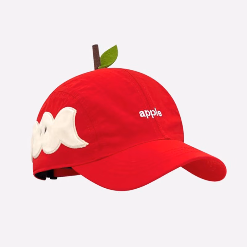 Sweet Cute Apple Baseball Cap – Wide Brim Duckbill Hat Unisex Versatile Design for Women & Men