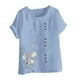 thumbnail image 4 of Camisetas de Manga Corta para las Mujeres Impreso Botón de Manga Corta Camiseta Blusa Poliéster, Ropa Casual Mirar Superior para las Mujeres, 4 of 4